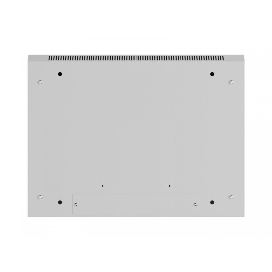 Szafa instalacyjna rack wisząca 19 cali 4U 600x450 szara drzwi metalowe (flat pack)