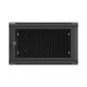 Szafa instalacyjna rack wisząca 19 cali 6U 600x600 czarna drzwi perforowane (flat pack) 