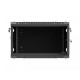 Szafa instalacyjna rack wisząca 19 cali 6U 600x600 czarna drzwi perforowane (flat pack) 