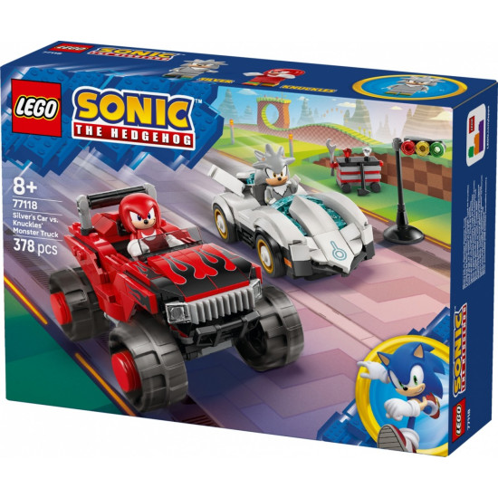 Klocki Sonic 77118 Silver w samochodzie kontra Knuckles w monster trucku