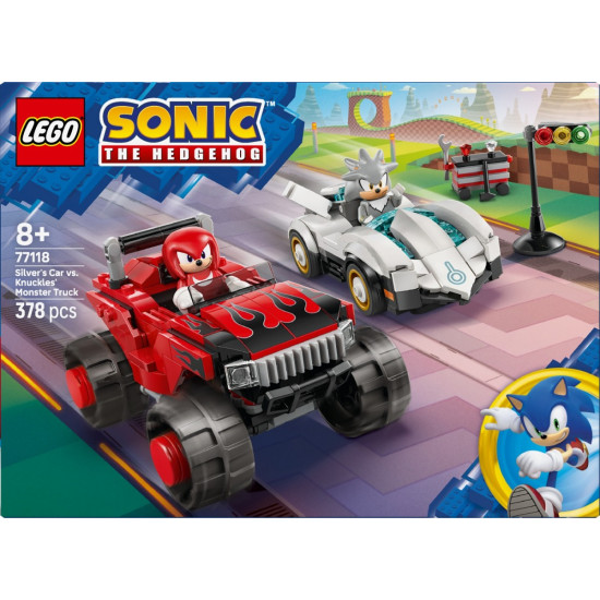 Klocki Sonic 77118 Silver w samochodzie kontra Knuckles w monster trucku
