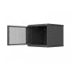 Szafa instalacyjna rack wisząca 19 cali 9U 600x600 czarna drzwi     perforownae ( flat pack) 