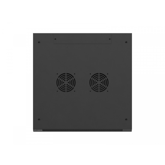 Szafa instalacyjna rack wisząca 19 cali 9U 600x600 czarna drzwi     perforownae ( flat pack) 