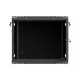 Szafa instalacyjna rack wisząca 19 cali 9U 600x600 czarna drzwi     perforownae ( flat pack) 