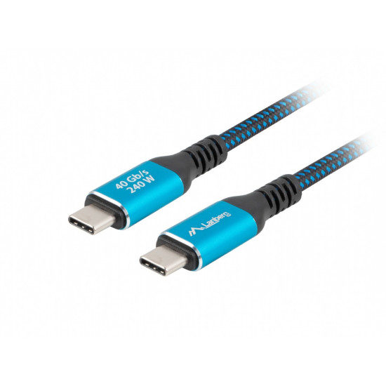 Kabel USB-C M/M USB4 0,5m 240W 8K 60HZ czarno-niebieski 
