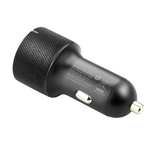 Ładowarka samochodowa CC-50Q QC3.0 75W 1X USB + 1X USB-C PD czarna
