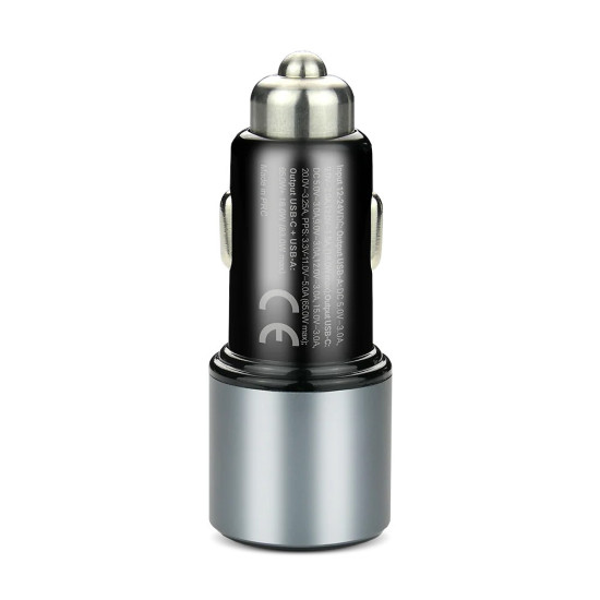 Ładowarka samochodowa CC-60Q QC3.0 83W 1X USB + 1X USB-C PD czarna