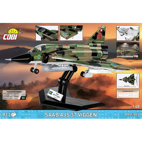 Klocki Saab AJS 37 Viggen 911 klocków