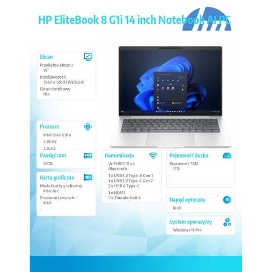 Notebook EliteBook 8 G1i U5-225U 1TB/32GB/W11P/14 cali C51LKET 