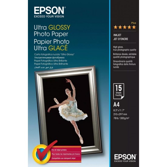 Papier Ultra Glossy Photo 15 arkuszy 300 g/m2  A4 