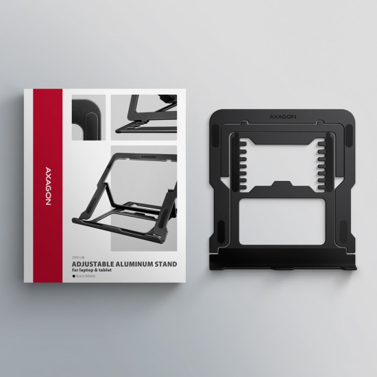 STND-LAB Podstawa do laptopów aluminiowa 10-17,3 cala 8 regulowanych pozycji, Czarna