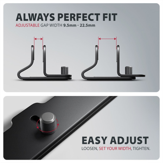 STND-VB Podstawa do laptopów aluminiowa 10-17,3 cala pionowa, Czarna