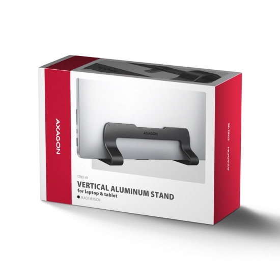 STND-VB Podstawa do laptopów aluminiowa 10-17,3 cala pionowa, Czarna