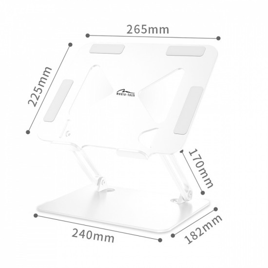 Podstawka pod laptopa, regulowana, ergonomiczna 10-17 cali LAPTOP STAND MT2661W (biała)