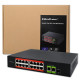 Przełącznik sieciowy SWITCH FAST Ethernet PoE | 16x RJ45 10/100  Mb/s | 2x RJ45 Uplink 1000 Mb/s | 1x SFP 1000Mb/s 