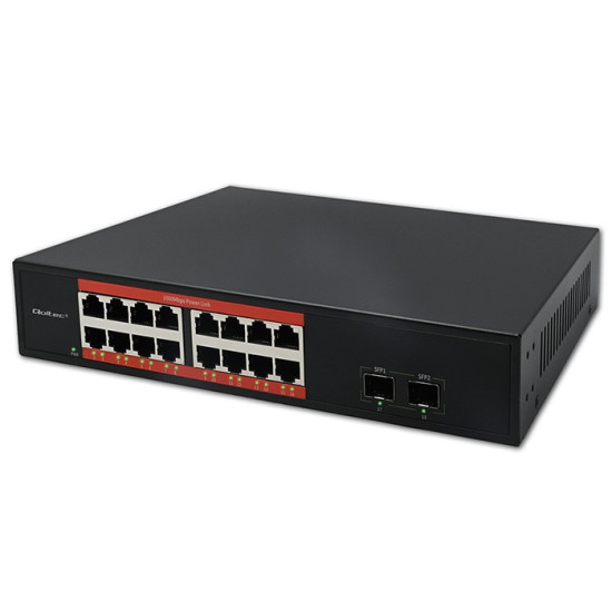 Przełącznik sieciowy SWITCH Gigabit Ethernet PoE | 16x RJ45 | 2x SFP | 1000 Mb/s 