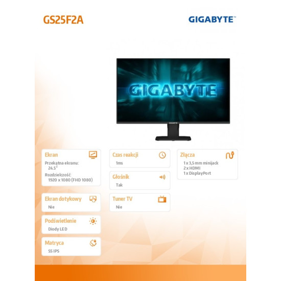 Monitor 24.5 cala GS25F2A GAMING