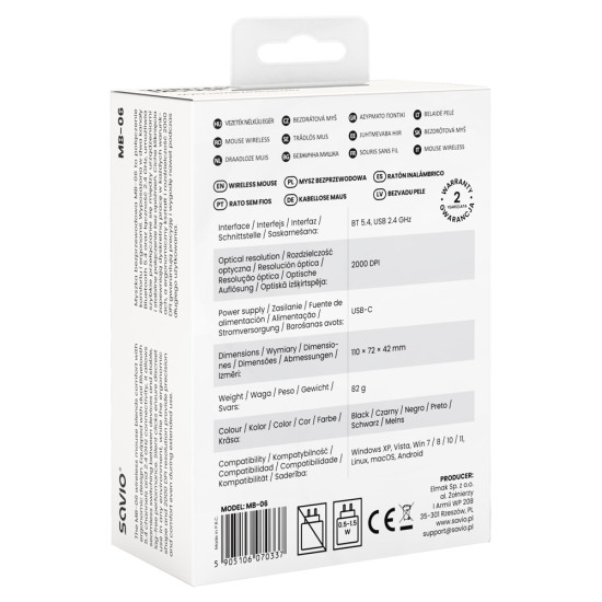 Mysz bezprzewodowa MB-06 ergonomiczna 2.4 GHz