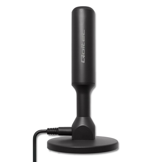 Wewnętrzna Antena TV DVB-T2 ze wzmacniaczem sygnału i magnetyczną podstawą | 4K | 28dBi | 5m 