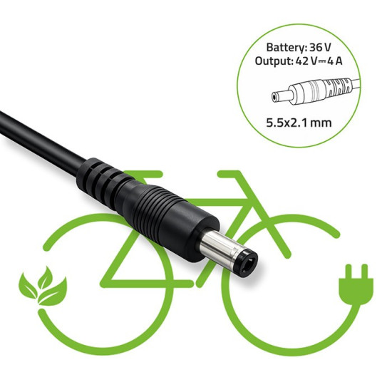 Ładowarka do roweru skutera elektrycznego 36V | 42V | 4A | 5.5*2.1 + kabel zasilający 