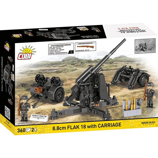 Klocki 8.8 cm Flak z wózkiem 360 klocków