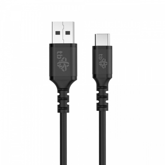 Kabel USB-USB C 50 cm silikonowy czarny