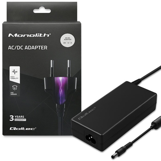 Zasilacz desktopowy 60W | 12V | 5A | 5.5*2.5 | + kabel zasilający 