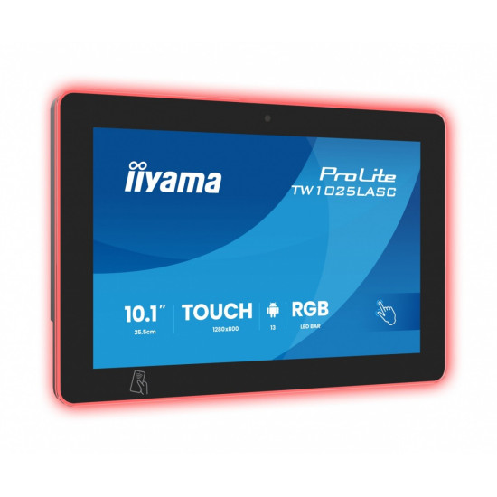 Monitor ProLite 10.1 cala TW1025ALASC-B3PNR,10P.DOT.IPS,WIFI,450 cd/m2,2x2W,3xUSB, RJ45, MICRO, A14, NFC , kamera internetowa (5MPa), pasek świetlny