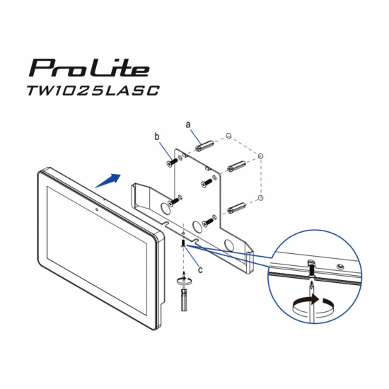 Monitor ProLite 10.1 cala TW1025ALASC-B3PNR,10P.DOT.IPS,WIFI,450 cd/m2,2x2W,3xUSB, RJ45, MICRO, A14, NFC , kamera internetowa (5MPa), pasek świetlny