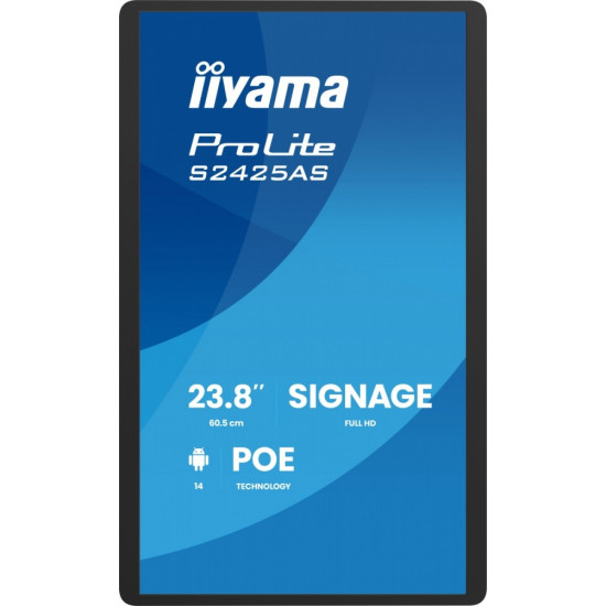 Monitor 23.8 cala ProLite S2425AS-B1 IPS,FHD,A14,24/7,RJ45, iiSignage, WI-FI 