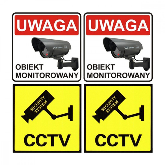 Zestaw dwóch atrap kamer IR1800 WT białe, zasilanie 2xAA, ABS, diody IR LED 