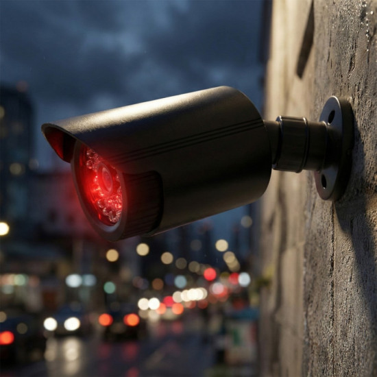 Zestaw dwóch atrap kamer tubowych IR1800 BT diody IR LED, zasilanie 2xAA, czarne, ABS 