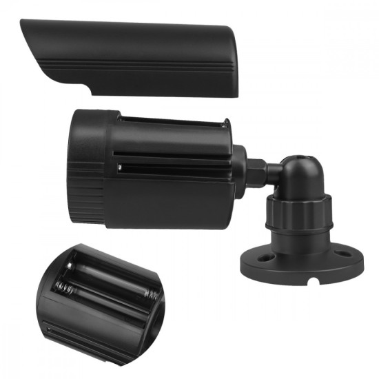 Atrapa kamery tubowej diody IR LED, IR1800 B czarna, zasilanie 2xAA, ABS 