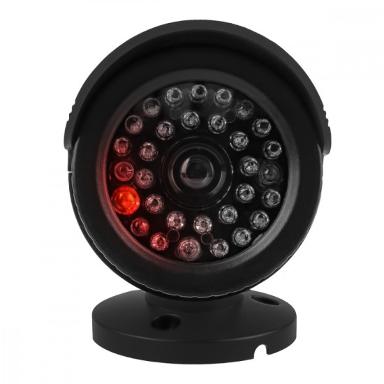 Atrapa kamery tubowej diody IR LED, IR1800 B czarna, zasilanie 2xAA, ABS 