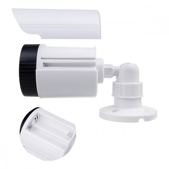 Atrapa kamery tubowej, diody IR LED, IR1800 W biała, 2xAA, ABS 