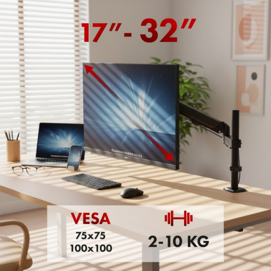 Uchwyt na monitor MC-135 17-32 cali 2-10 kg 