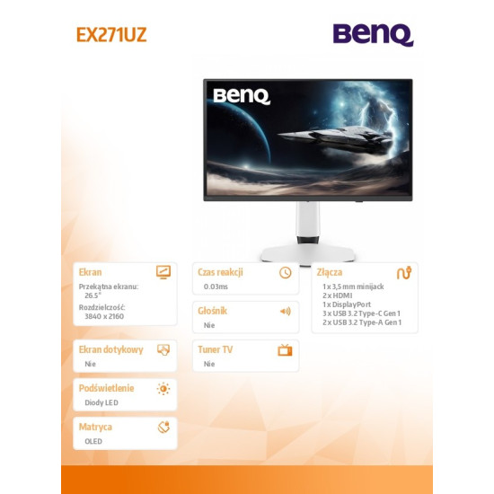 Monitor 26.5 cala EX271UZ 4K 240Hz/UHD/OLED