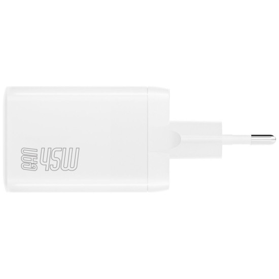 Ładowarka sieciowa PDPlug Dual 45W 2xUSB-C Biała 