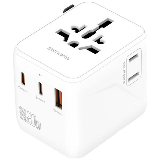 Adapter podróżny 20W GaN Nomad 2xUSB-C + 1xUSB-A 