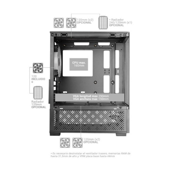 Obudowa MARS MC-SE2 BLACK microATX