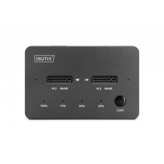 Stacja dokująca dysków z funkcją klonowania | USB-C 3.1 Gen2 10Gbps | SSD M.2 NVMe (max. 2x 4TB) | Funkcja Offline Clone | Czarna
