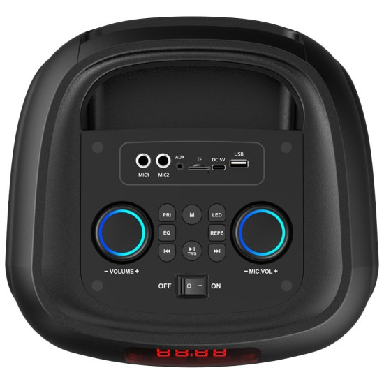 Głośnik bluetooth power audio MAX MT3185 Bluetooth 5.3+EDR/TWS/MP3/MicroSD/USB/AUX/Radio FM/Karaoke/USB-C/RMS 120W/ PMPO 1400W