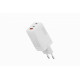 Ładowarka sieciowa/zasilacz USB GaN 67W, 2x USB-C, 1x USB-A, biała 