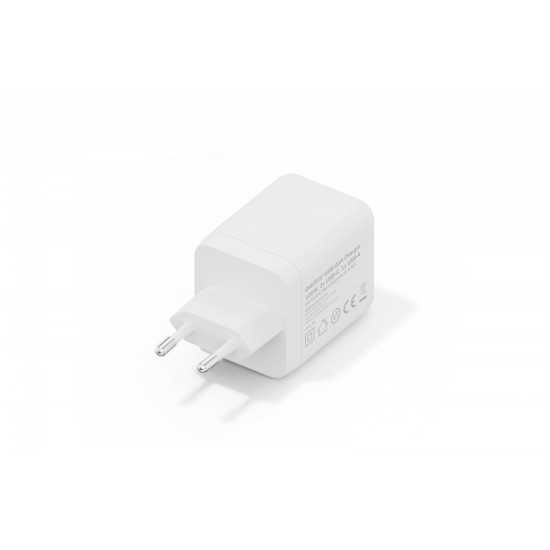 Ładowarka sieciowa/zasilacz USB GaN 100W, 2x USB-C, 1x USB-A, biała