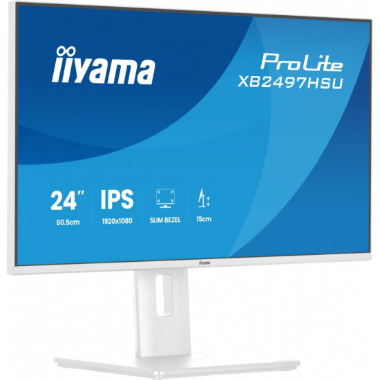 Monitor ProLite 23.8 cala XB2497HSU-W1  IPS,FHD,HDMI,DP,120Hz,350CD,2xUSBv3.2, 2xUSB-C, GW 5lat, HAS 150/PIVOT, BIAŁY