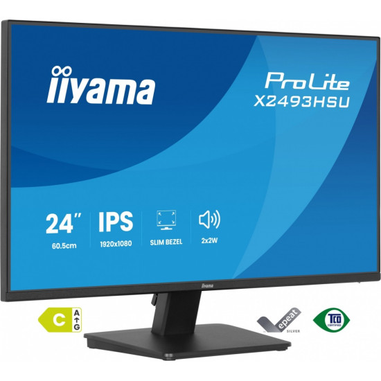 Monitor 24 cale X2493HSU-B1 IPS,FHD,HDMI,DP,120Hz, 1500:1, 2xUSB,    350cd, cienka ramka z 4 stron 