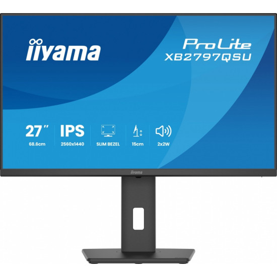 Monitor ProLite  27 cali XB2797QSU-B1 IPS,QHD,2xHDMI,DP,350cd,75Hz,1000:1,     USB HUB,x4 ((2x Type-A v.3.2 Gen 1 (5Gbps, 4.5W) 2x Type-C (5Gbps, 5W))