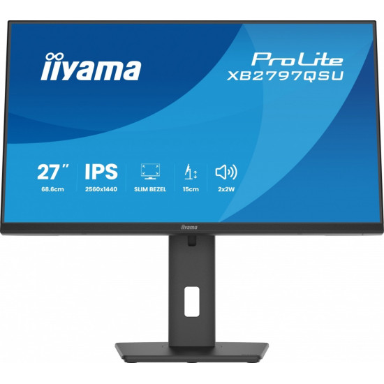Monitor ProLite  27 cali XB2797QSU-B1 IPS,QHD,2xHDMI,DP,350cd,75Hz,1000:1,     USB HUB,x4 ((2x Type-A v.3.2 Gen 1 (5Gbps, 4.5W) 2x Type-C (5Gbps, 5W))