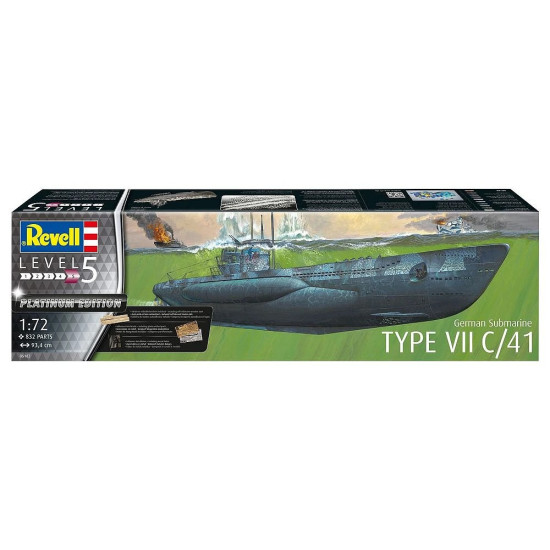 Model plastikowy Niemiecka łódź podwodna typ VII C/41  1/72