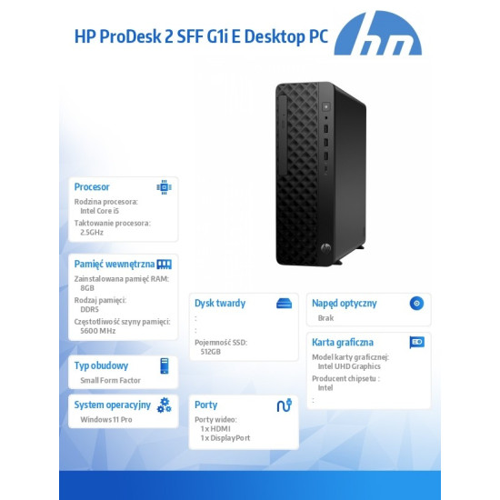 Komputer ProDesk 2 SFF G1i i5-14400 512GB/8GB/W11P       B6ZC5ET
